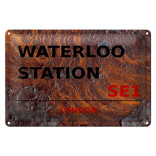 Blechschild London 30x20cm Waterloo Station SE1 Rost