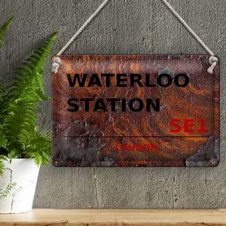 Blechschild London 30x20cm Waterloo Station SE1 Rost