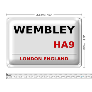 Blechschild London 30x20cm England Wembley HA9