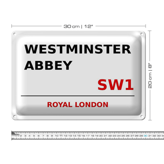 Blechschild London 30x20cm Royal Westminster Abbey SW1
