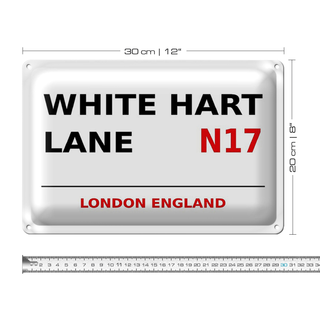 Blechschild London 30x20cm England White Hart Lane N17