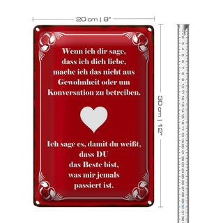Blechschild Spruch 20x30cm wenn ich dir sage ich dich liebe