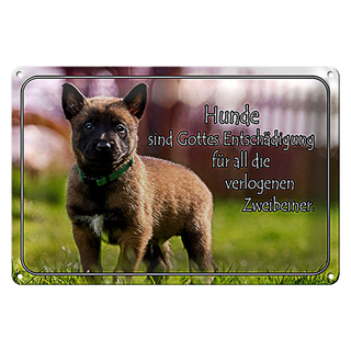Blechschild Spruch 30x20cm Hunde sind Gottes Entschädigung