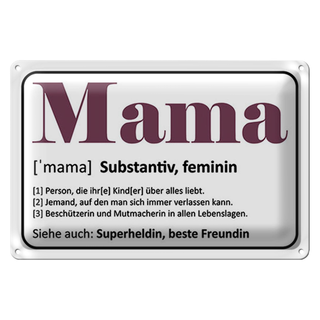 Blechschild Spruch 30x20cm Mama Superheldin beste Freundin