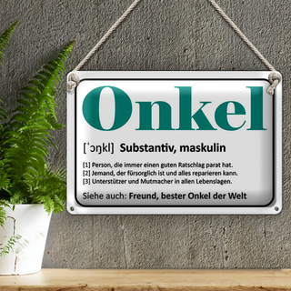 Blechschild Spruch 30x20cm Onkel Freund bester Onkel Welt