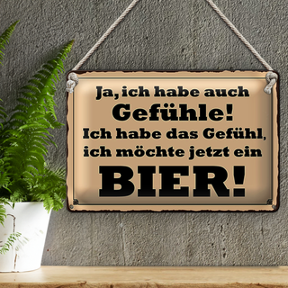 Blechschild Spruch 30x20cm habe Gefühl ich möchte ein Bier