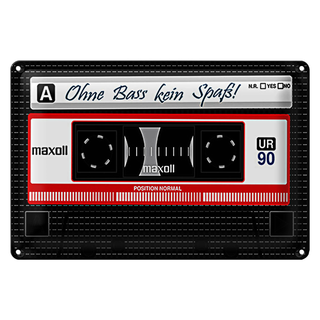 Blechschild Spruch 30x20cm Ohne Bass kein Spaß