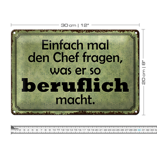 Blechschild Spruch 30x20cm mal Chef fragen was er beruflich