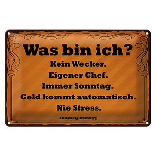 Blechschild Spruch 30x20cm was bin ich kein Wecker