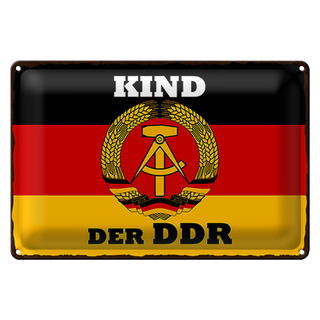 Blechschild Spruch 30x20cm Kind der DDR Deuitschland