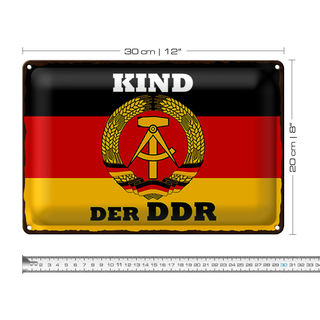Blechschild Spruch 30x20cm Kind der DDR Deuitschland