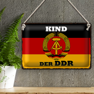 Blechschild Spruch 30x20cm Kind der DDR Deuitschland