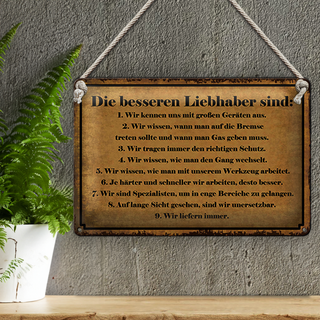 Blechschild Spruch 30x20cm die besseren Liebhaber sind