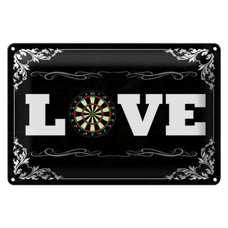 Blechschild Spruch 30x20cm Love Darts Wanddeko