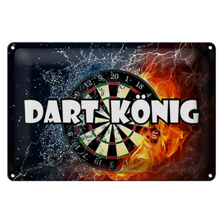 Blechschild Spruch 30x20cm Darts Dart König