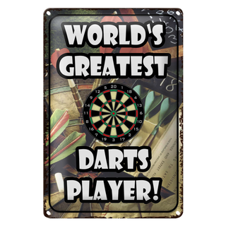 Blechschild Spruch 20x30cm World´s greatest Darts Player