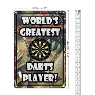 Blechschild Spruch 20x30cm World´s greatest Darts Player