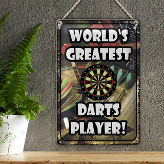 Blechschild Spruch 20x30cm World´s greatest Darts Player