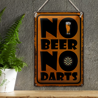 Blechschild Spruch 20x30cm No Beer No Darts