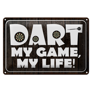 Blechschild Spruch 30x20cm DART my Game my life