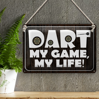 Blechschild Spruch 30x20cm DART my Game my life