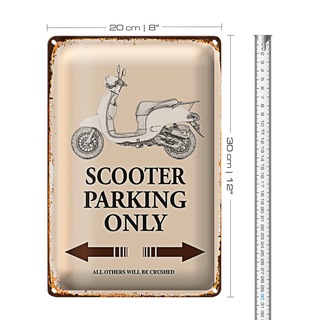 Blechschild Spruch 20x30cm Scooter Parking only all others