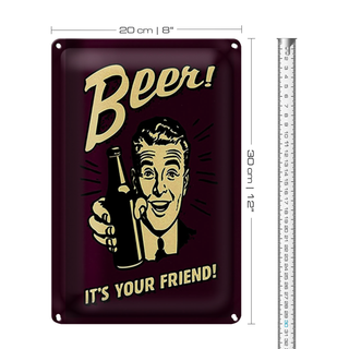 Blechschild Spruch 20x30cm Beer it´s your Friend Bier