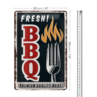 Blechschild Spruch 20x30cm fresh BBQ Grill Premium Quality