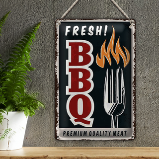 Blechschild Spruch 20x30cm fresh BBQ Grill Premium Quality