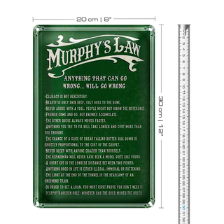 Blechschild Spruch 20x30cm Murphy's Law Anything That Can