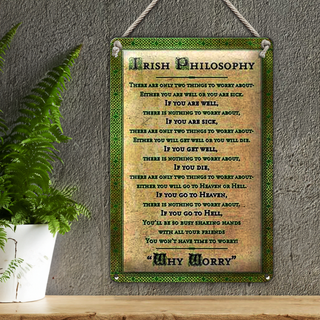 Blechschild Spruch 20x30cm Irish Philosophy there are only