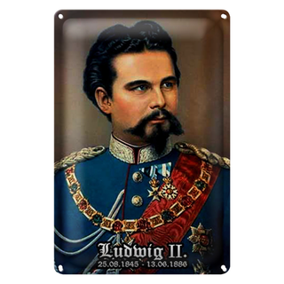 Blechschild Portrait 20x30cm Nostalgie König Ludwig II