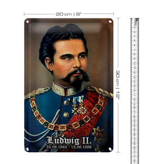 Blechschild Portrait 20x30cm Nostalgie König Ludwig II