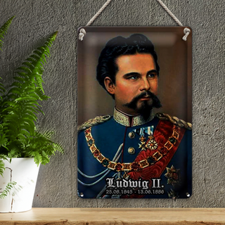 Blechschild Portrait 20x30cm Nostalgie König Ludwig II