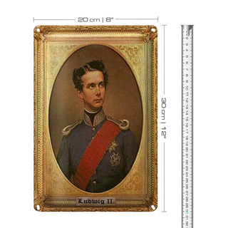 Blechschild Portrait 20x30cm Ludwig II König von Bayern