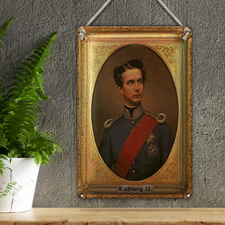 Blechschild Portrait 20x30cm Ludwig II König von Bayern
