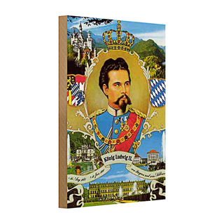 Holzschild Portrait 20x30cm Ludwig II König Bayern King