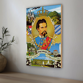 Holzschild Portrait 20x30cm Ludwig II König Bayern King