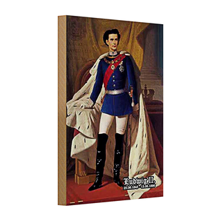 Holzschild Portrait 20x30cm Ludwig II König 1845 Bayern