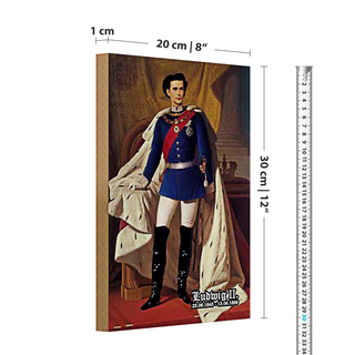 Holzschild Portrait 20x30cm Ludwig II König 1845 Bayern
