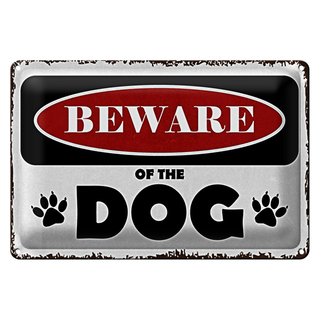 Blechschild Spruch 30x20cm beware of the dog Vorsicht Hund