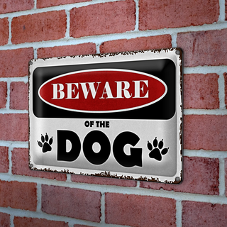 Blechschild Spruch 30x20cm beware of the dog Vorsicht Hund
