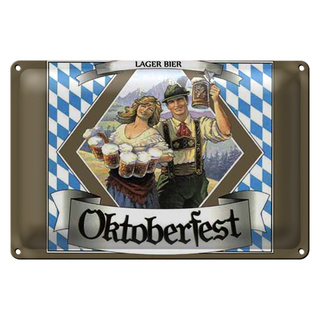 Blechschild Spruch 30x20cm Oktoberfest Lager Bier Bayern