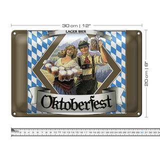 Blechschild Spruch 30x20cm Oktoberfest Lager Bier Bayern