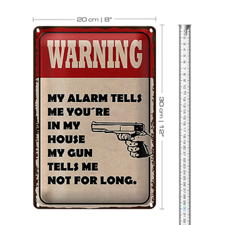 Blechschild Spruch 20x30cm warning my alarm tells me you´re