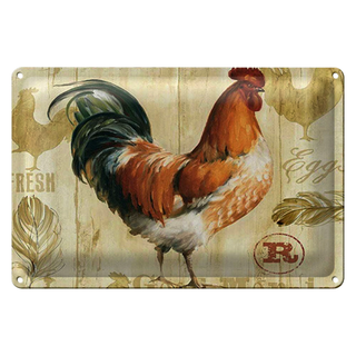 Blechschild Spruch 30x20cm Huhn Hühner Eggs frische Eier