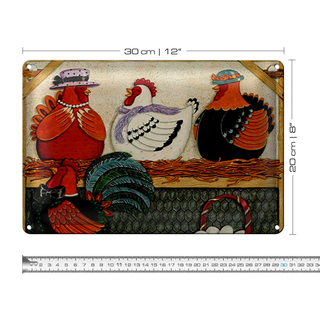 Blechschild Spruch 30x20cm Huhn Hühner Eggs Eier