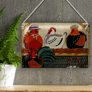 Blechschild Spruch 30x20cm Huhn Hühner Eggs Eier