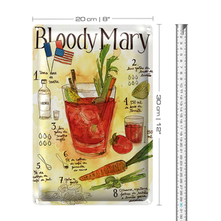 Blechschild Rezept 20x30cm Bloody Mary Vodka limao tomate