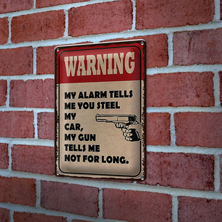 Blechschild Spruch 20x30cm warning my alarm tells my car